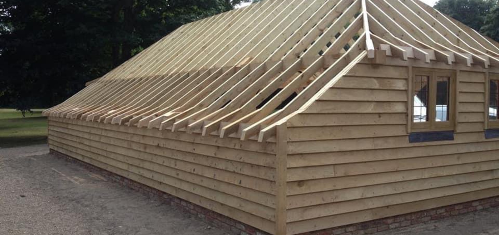 Green oak beams 